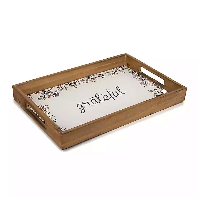 Grateful Decorative Wooden Tray