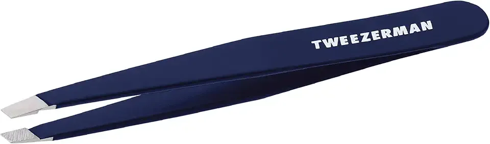 Tweezerman Exclusive Evening Blue Slant Tweezer - Hair Removal Tweezers, Stainless Steel