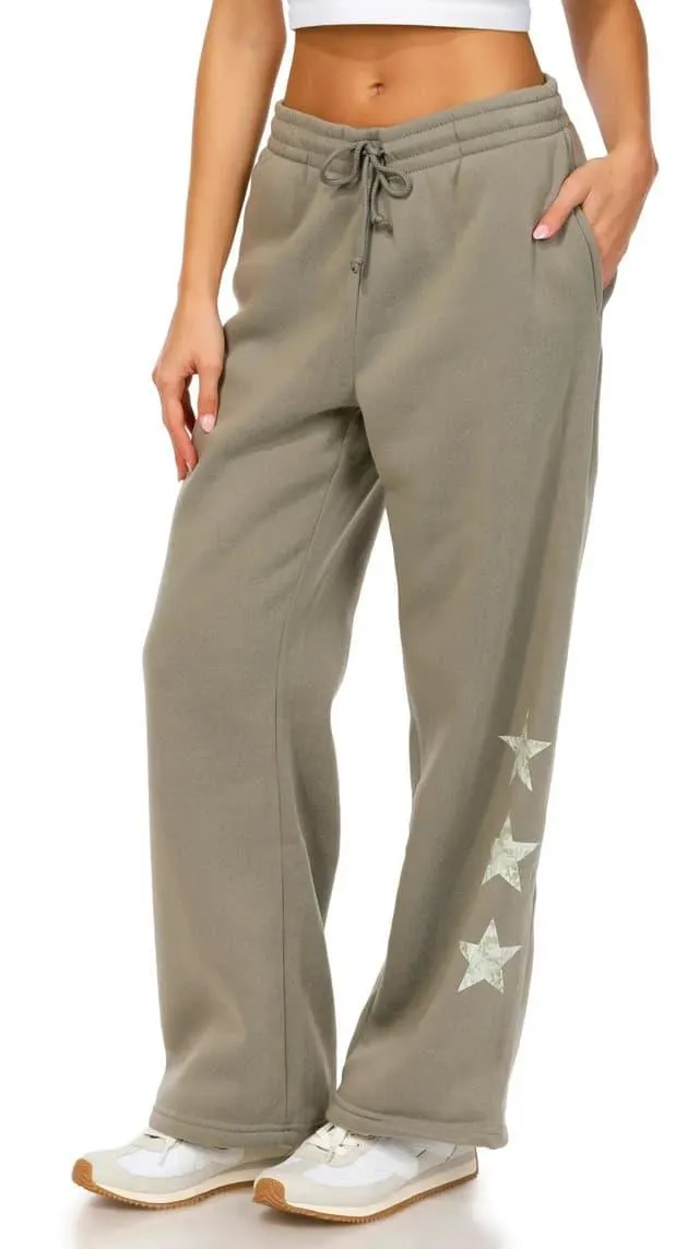 No Comment Juniors Camo Star Fleece Sweatpants