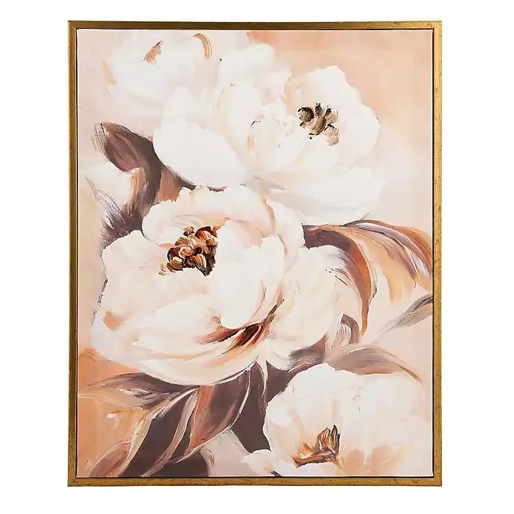 Blush Antique Florals Framed Canvas Art Print