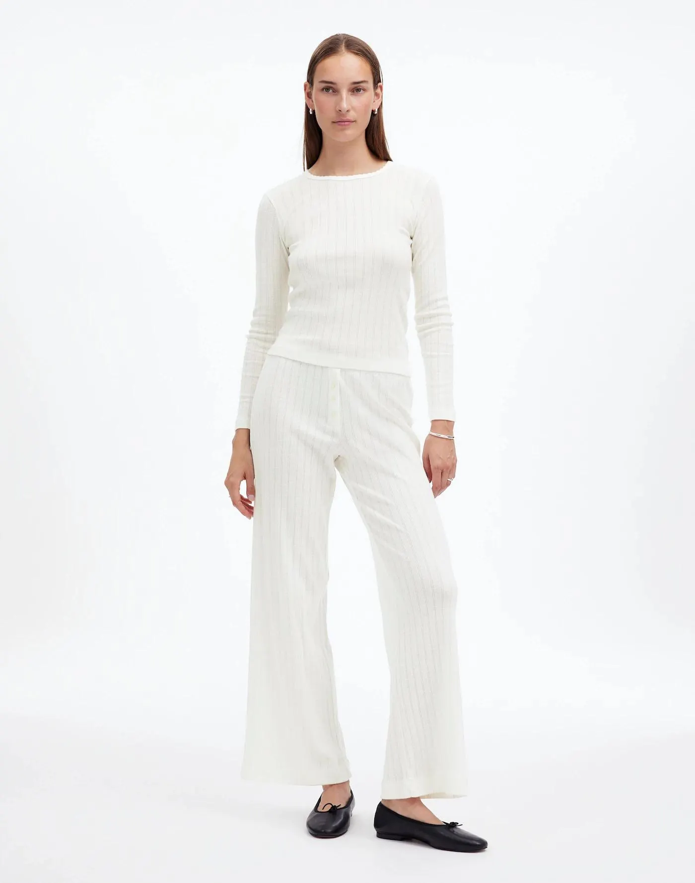 Madewell x LESET Pointelle Perfect Tee & Pant Set