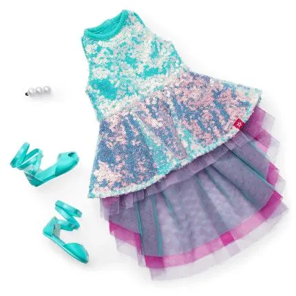 Glam Shimmering Ocean Outfit for 18-inch Dolls
