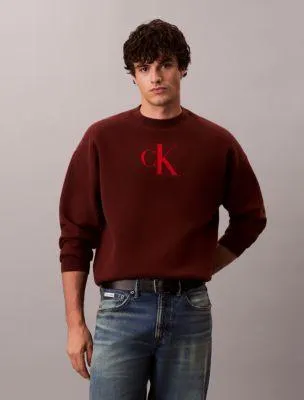 Cotton Blend Monogram Relaxed Sweater