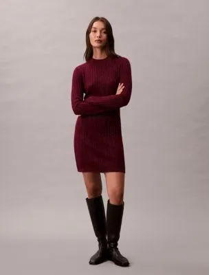 Lurex Merino Wool Blend Mini Sweater Dress