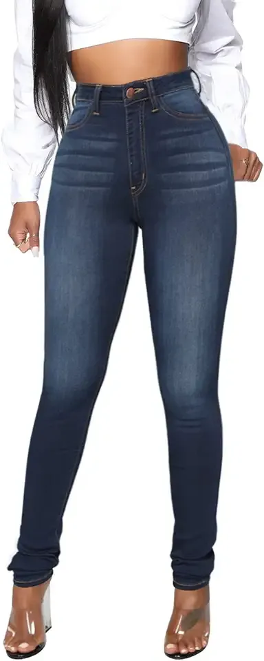 Womens Classic High Waisted Skinny Stretch Butt Lifting Jeans Slim Fit Denim Pants