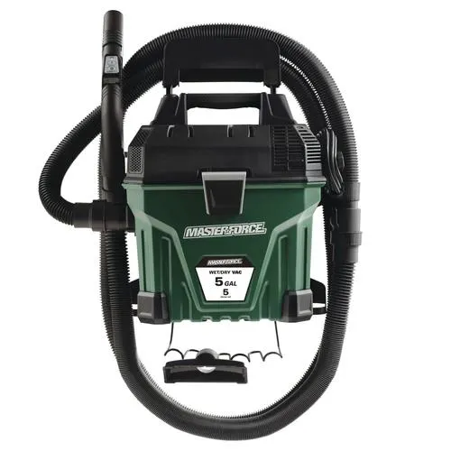Masterforce® 5 Gallon 5 Peak HP Wet/Dry Vacuum - Wall Mountable & Remote Control