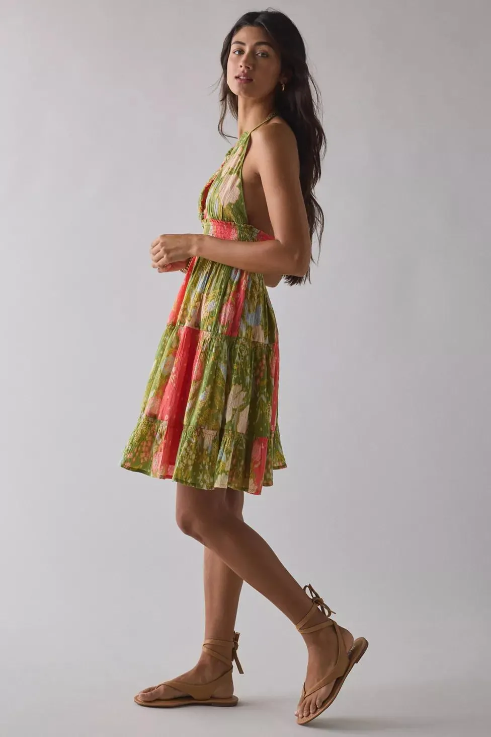 Kimchi Blue Phoebe Cotton Open-Back Halter Knee Length Dress