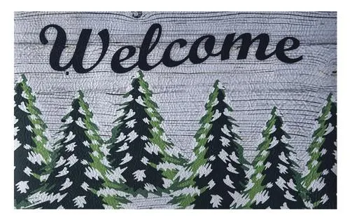 18" x 30" Welcome Trees Printed Christmas Doormat
