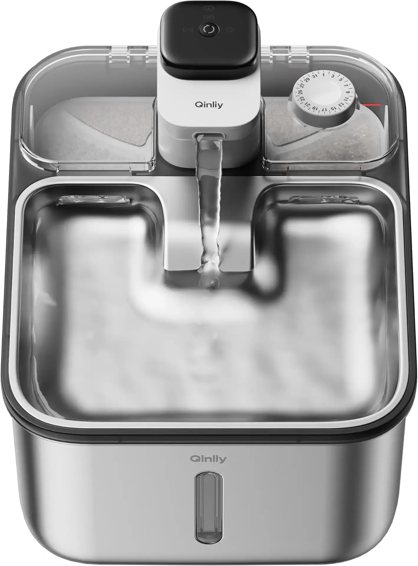 Stainless Steel Cat Water Fountain Wireless for Cats Indoor, 3.6L/123oz Automatic Metal Dog Water Dispenser,Cordless Battery Operated Pet Drinking Fountain,Rechargeable Waterer with Motion Sensor