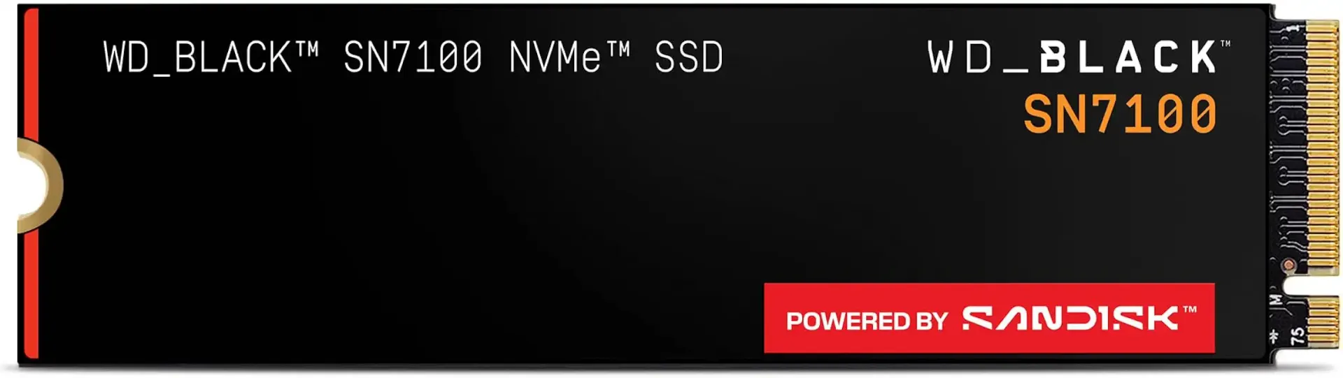 WD_Black SN7100 2TB NVMe SSD - Gen4 PCIe, M.2 2280, Up to 7,250 MB/s Read Speed, Up to 6,900 MB/s Write Speed, Next Gen TLC 3D NAND, for Laptops, Handheld Gaming Devices - WDS200T4X0E
