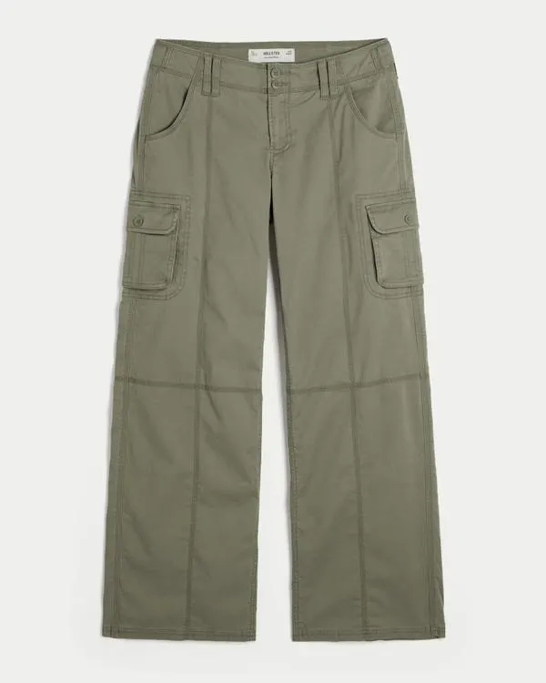 Adjustable Waist Low-Rise Baggy Cargo Pants