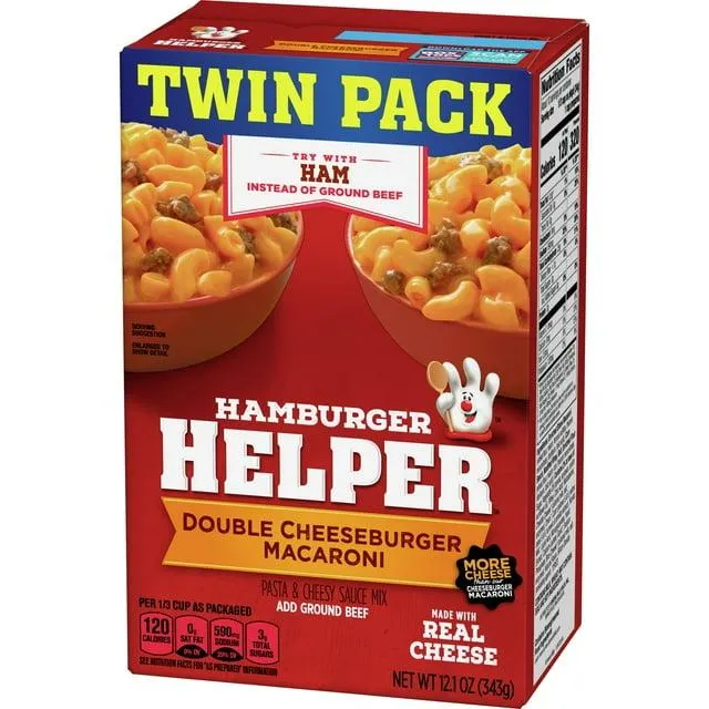 Hamburger Helper Double Cheeseburger Macaroni, 13.6 oz., Twin Pack