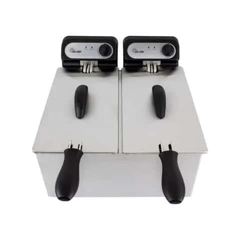 Chard Dual 3 L Cooking Tanks Black/Silver 6 L Deep Fryer