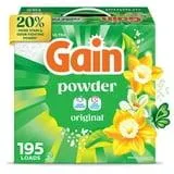Gain Powder Laundry Detergent, Original, 195 loads, 180 oz.
