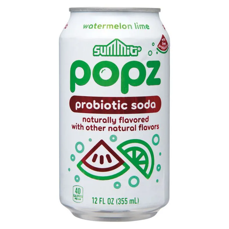 Summit Popz Probiotic Soda Watermelon Lime