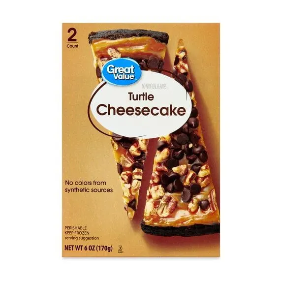 Great Value Turtle Cheesecake, 6 oz, 2 Count