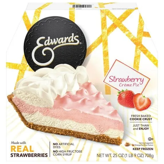 Edwards Premium Desserts Frozen Strawberry Crème Pie, 25.01 oz