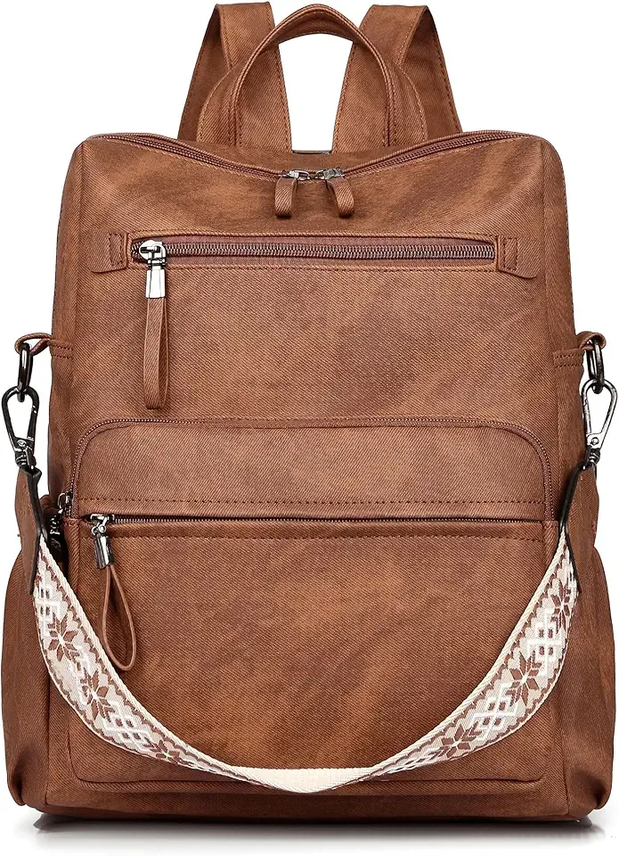 Backpack Purse for Women, Pu Leather Designer Travel Backpack, Fashion Work Ladies Shoulder Bag Handbag