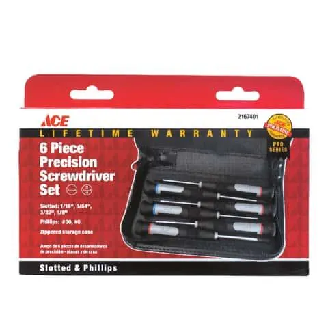 Ace Precision Screwdriver Set 10.35 in. 6 pc