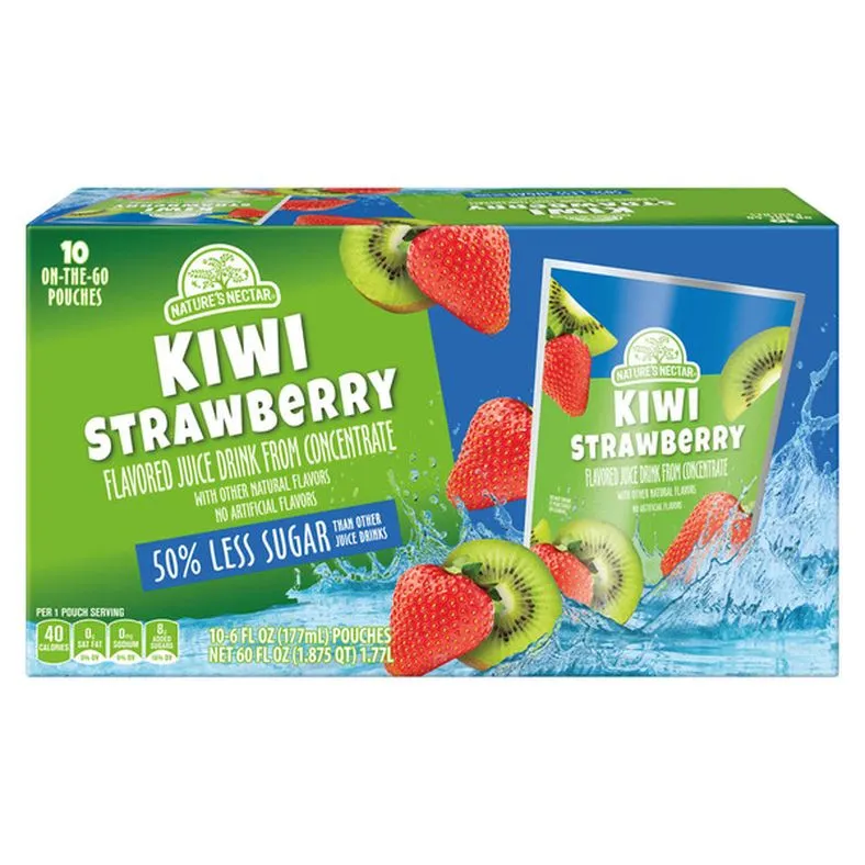 Nature's Nectar Strawberry Kiwi Juice Pouches
