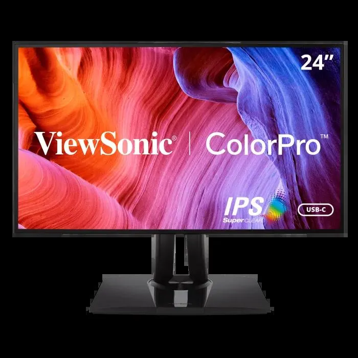 ViewSonic 24" ColorPro™ 1080p IPS Monitor with 65W USB-C, RJ45, sRGB, and Daisy Chain | VP2468A