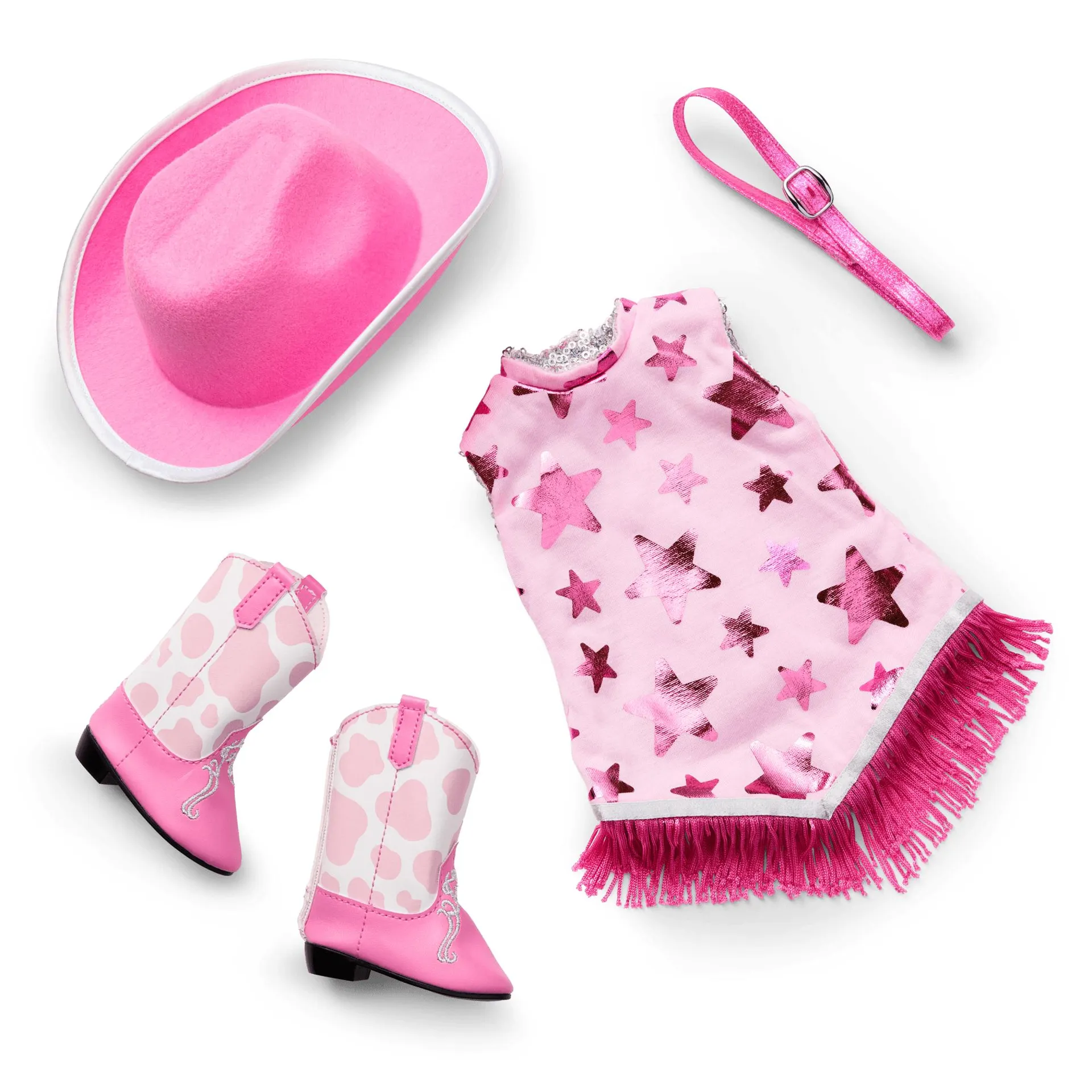 Glam Pink Cowgirl Outfit for 18-inch Dolls