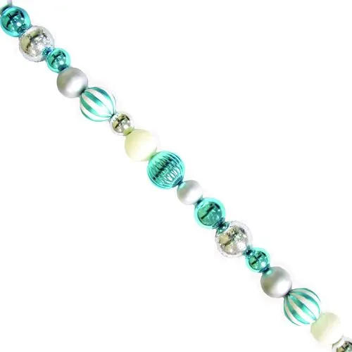 Enchanted Forest® 6' White & Light Blue 3.15" Shatterproof Ornament Garland