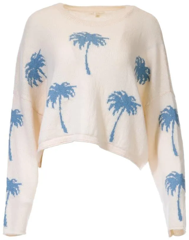 Moon & Madison Juniors Long Sleeve Palm Pullover Top