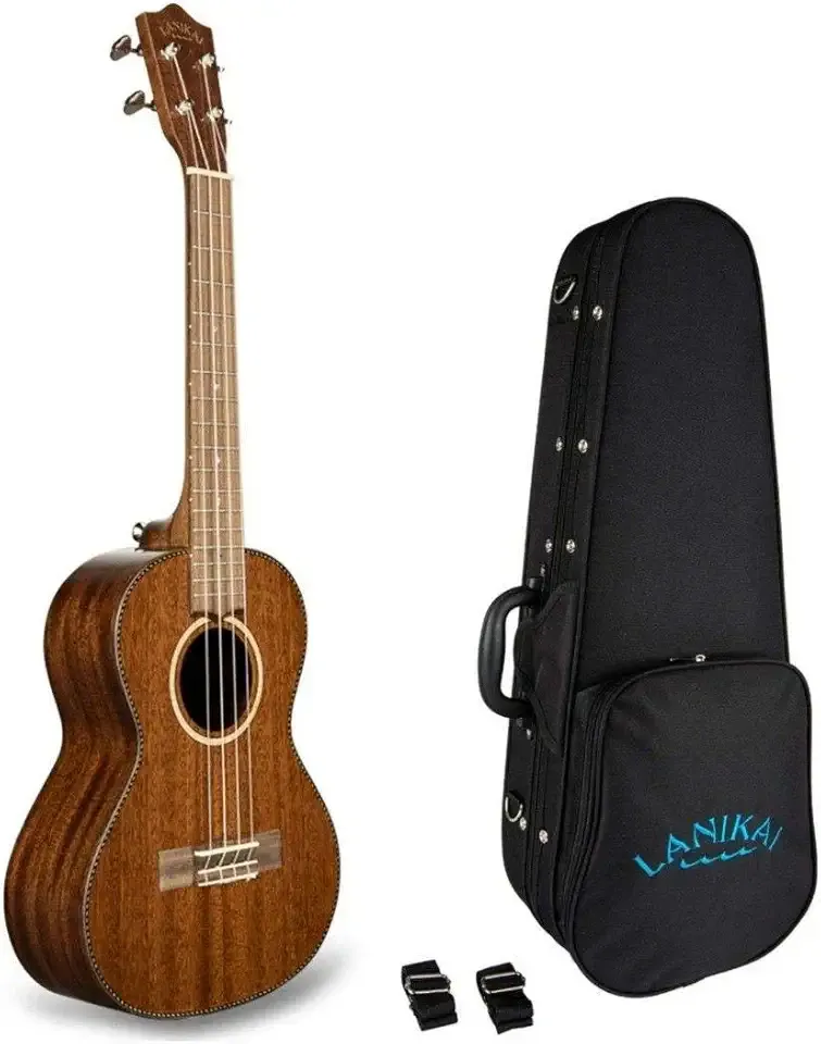 Lanikai MAS-T 4 String Ukulele, All Solid Mahogany Tenor Ukulele, with Rosewood Fingerboard, Natural