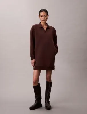 Smooth Mini Polo Sweatshirt Dress