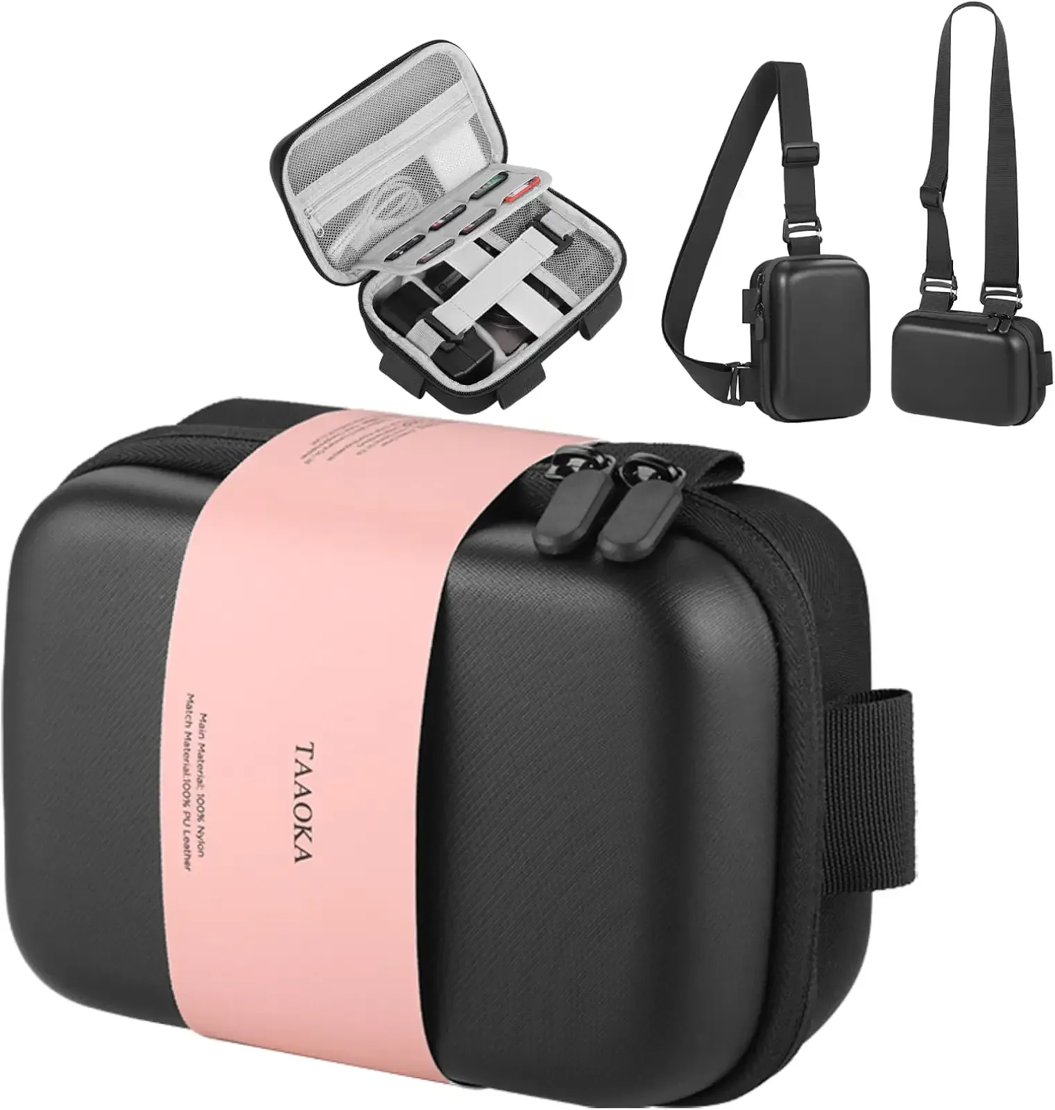 Digital Camera Case, Protective & Lightweight Camera Case with 3 Carrying Ways, Waterproof & Shockproof Small Camera Bag for Power Shot/Sony DSCW800/DSCW830 - Black