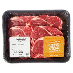 Thin Sliced Boneless Ribeye Steak, per lb