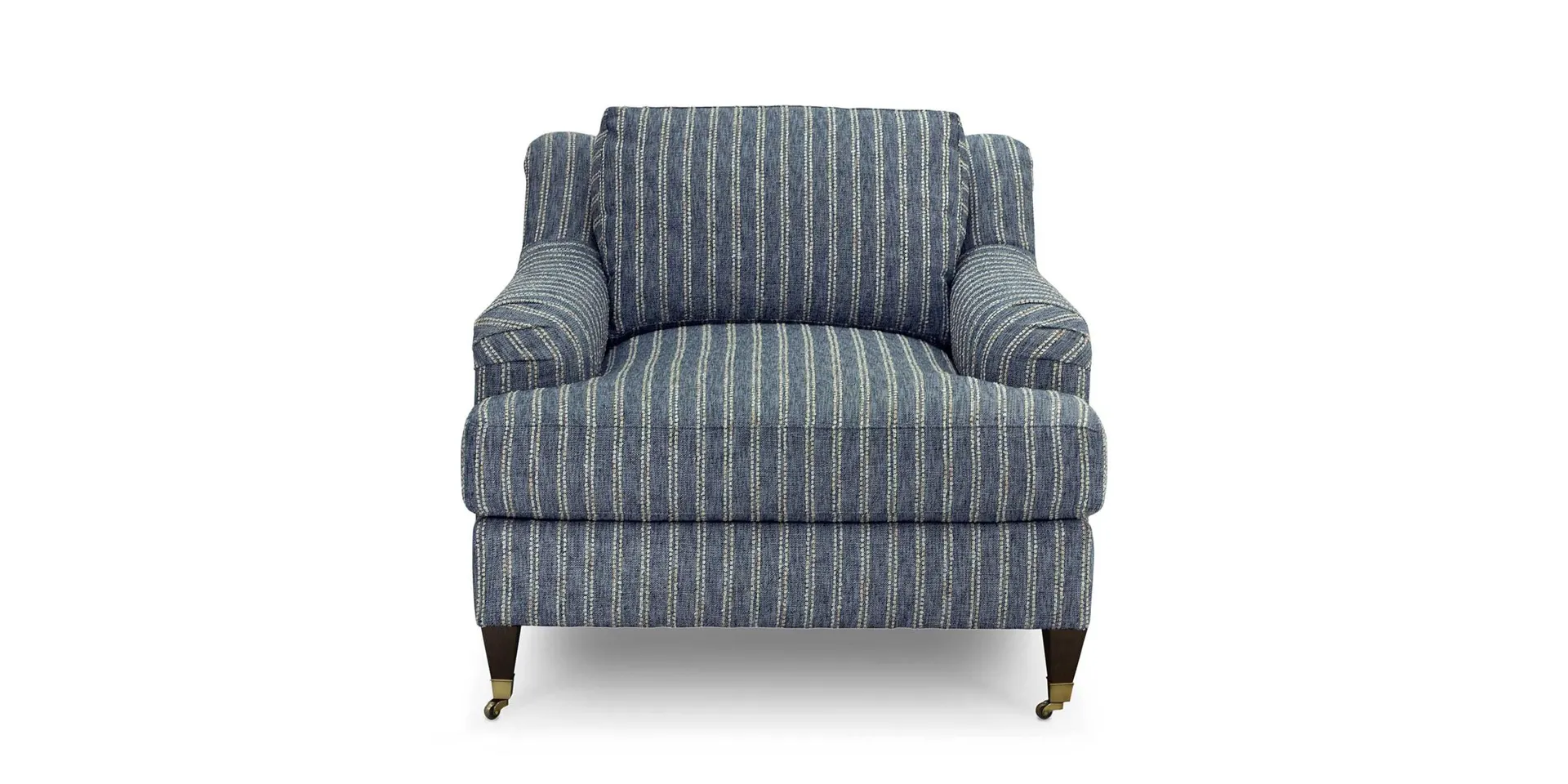 Stockten Indigo English Arm Chair with Casters