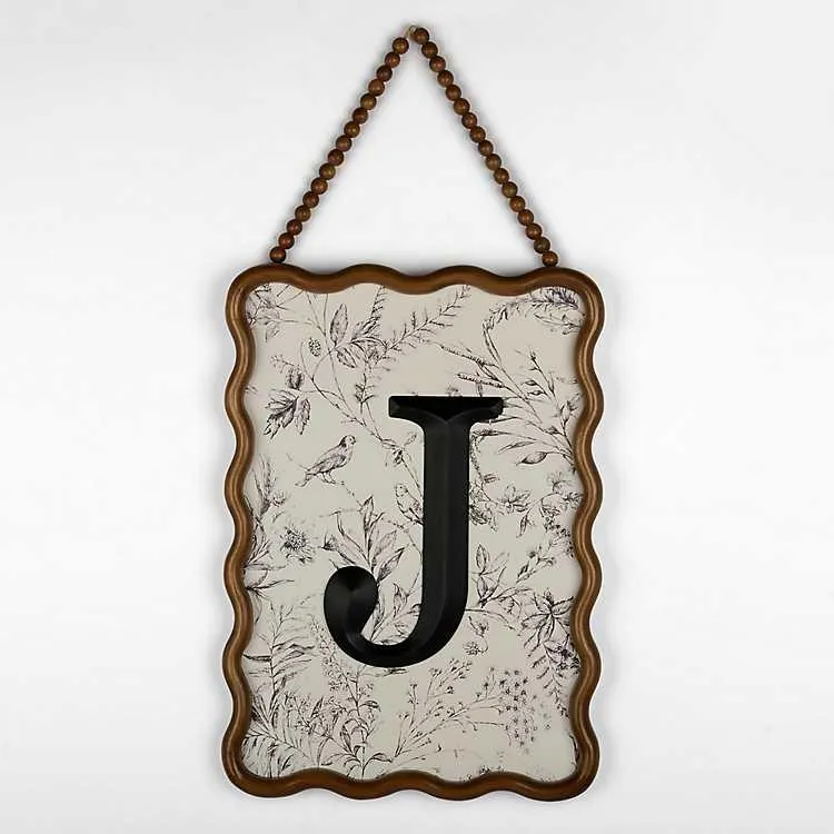 Toile Monogram J Wavy Wall Plaque