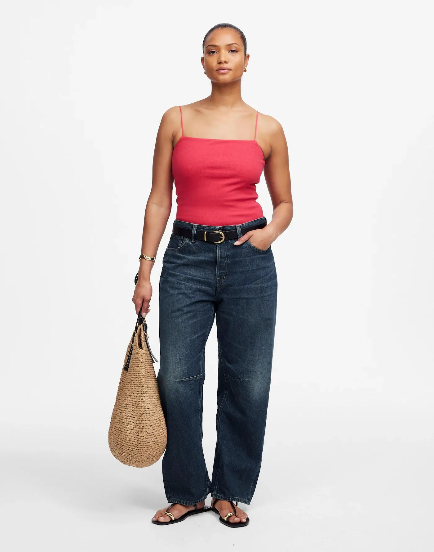 The Curvy Darted Barrel-Leg Jean
