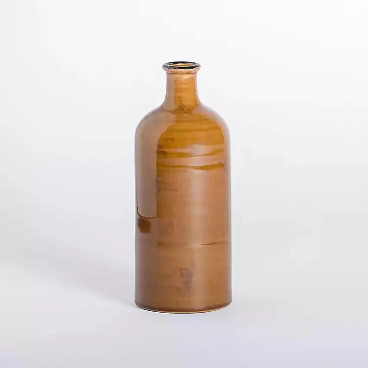 Distressed Caramel Ceramic Vase