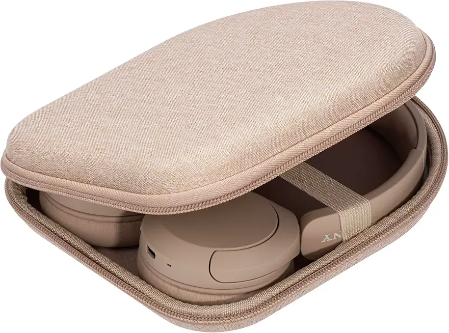 Ginsco Case Compatible with JBL Tune 510BT/520BT/500BT with Sony WH-CH520/510, Ultra-Slim Hard Shell Headphone Case for On Ear Headphones (Beige)