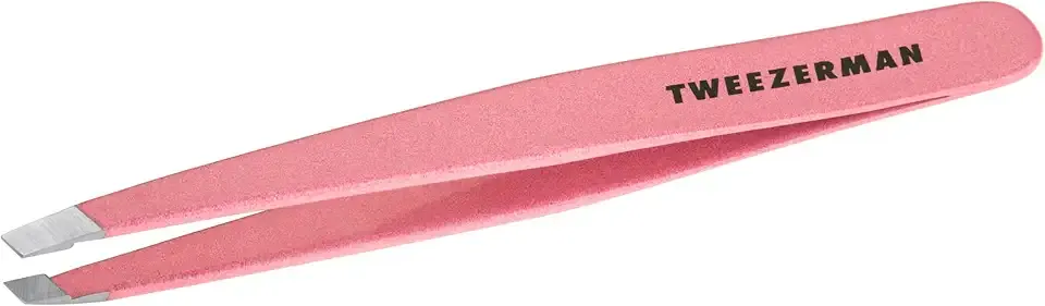 Tweezerman Exclusive Dusty Rose Slant Tweezer - Hair Removal Tweezers, Stainless Steel
