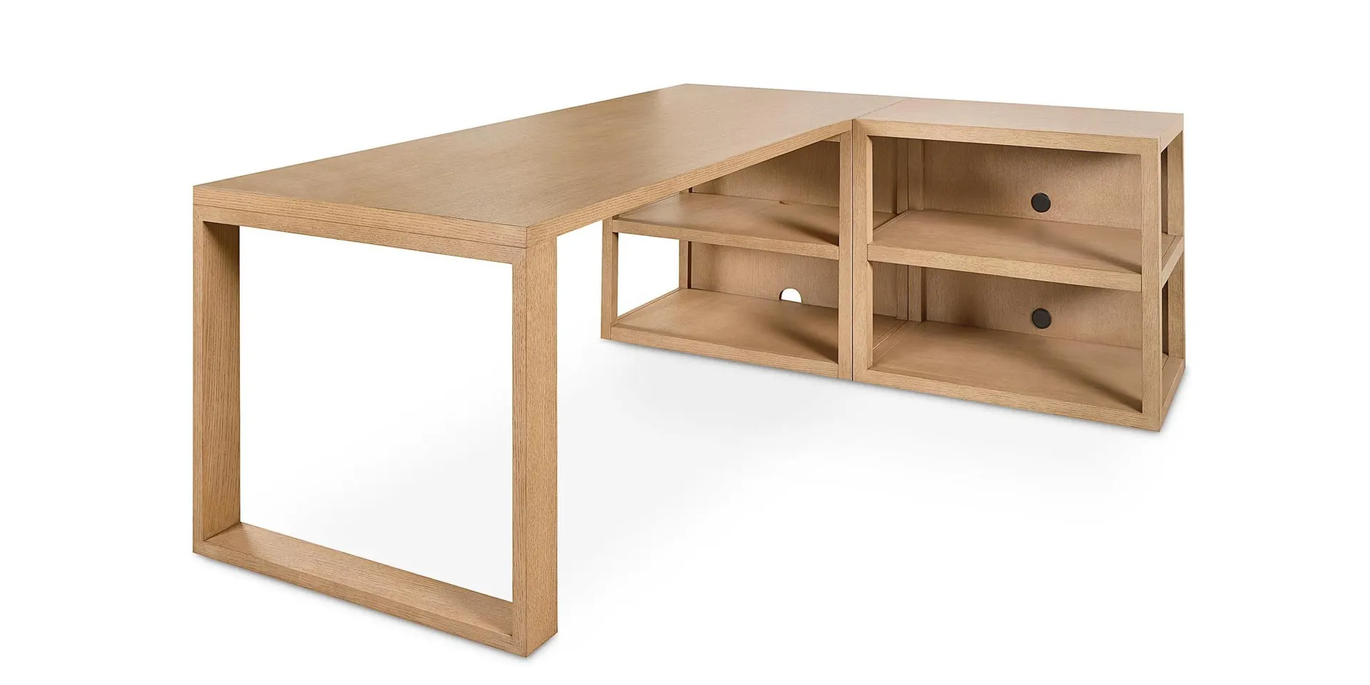 HomeWork Peninsula Desk with Bookcase