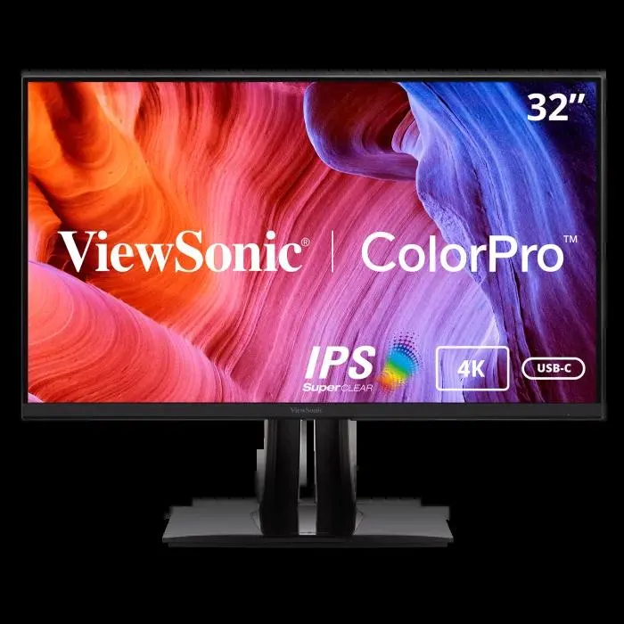 ViewSonic 32" ColorPro™ 4K UHD IPS Monitor with 60W USB-C, sRGB, HDR10 and Pantone Validated | VP3256-4K