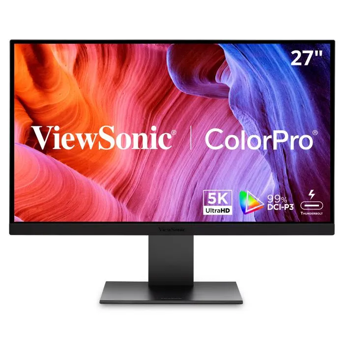 ViewSonic 27" ColorPro™ 5K Mac Compatible Monitor with 100W Thunderbolt 4, USB-C, and DCI-P3 Color Gamut | VP2788-5K