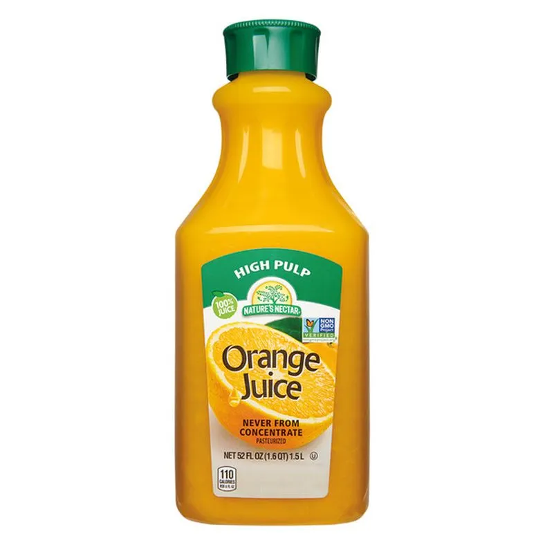 Nature's Nectar 100% Pure Squeezed Orange Juice Not From Concentrate with Pulp