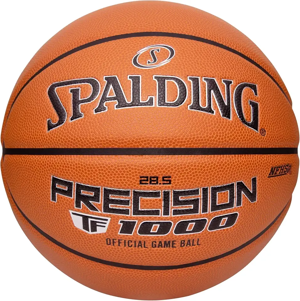 Spalding Precision TF-1000 Indoor Game Basketballs, Dry Grip Microfiber Composite Cushioned Cover, High School Approved