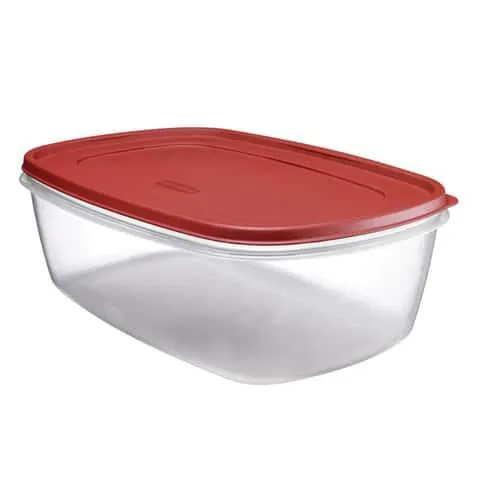 Rubbermaid 2.5 gal Clear/Red Food Storage Container 1 pk