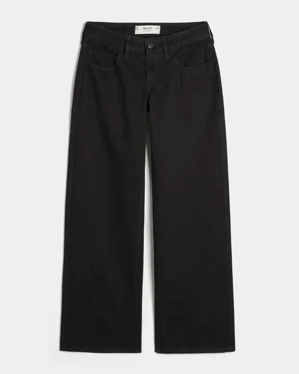 Low-Rise Black Baggy Jeans