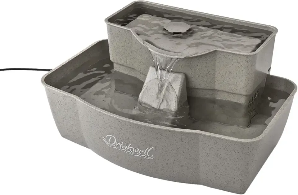 PetSafe Drinkwell Multi-Tier Pet Fountain - Encourages Hydration for Cats & Dogs - Large-Capacity Waterer - Double Tier - Filtered Fountain with Carbon Filter - 100 oz Water Capacity