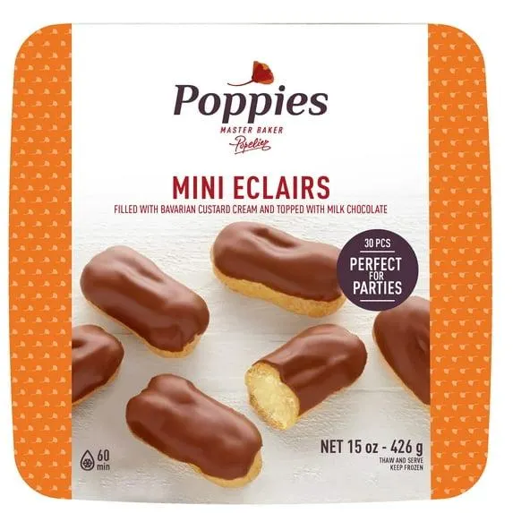 Poppies Milk Chocolate Mini Eclairs, Ready-to-Eat (Frozen) 15oz