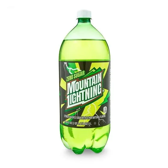 Great Value Mountain Lightning Zero Sugar Citrus Soda Pop, 2 Liter