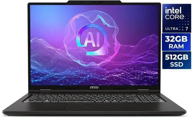 MSI Venture 16 AI TouchScreen Laptop Intel Core Ultra 7 255H 32GB DDR5 RAM 512GB SSD Intel Arc Graphics (A2HMTG-046US)