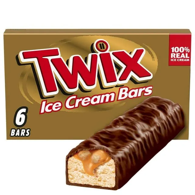 Twix Caramel Vanilla Milk Chocolate Ice Cream Bars, 11.58 fl oz, 6 Pack